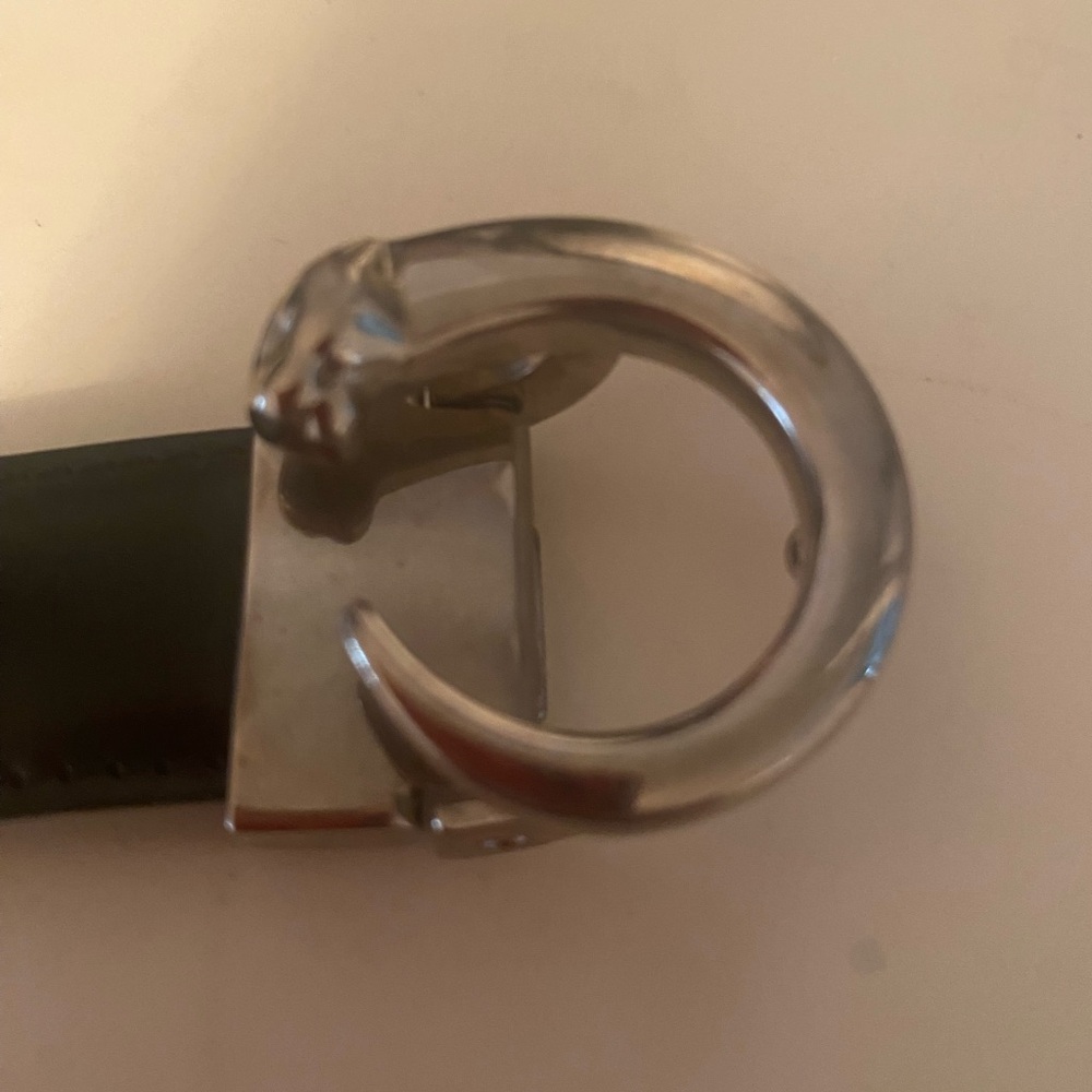 Cartier Panthere 27 inches size small,black leather belt,like new.
